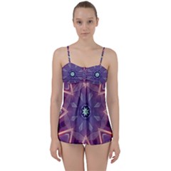 Abstract Glow Kaleidoscopic Light Babydoll Tankini Set by Nexatart