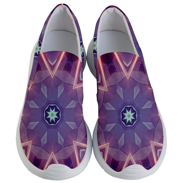 Abstract Glow Kaleidoscopic Light Women s Lightweight Slip Ons