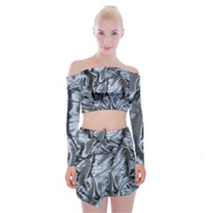 Pattern Abstract Desktop Fabric Off Shoulder Top With Mini Skirt Set by Nexatart