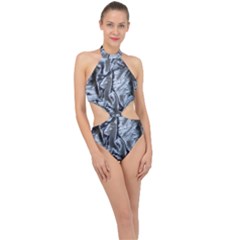 Pattern Abstract Desktop Fabric Halter Side Cut Swimsuit by Nexatart