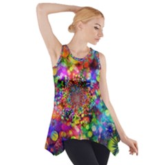 Background Color Pattern Structure Side Drop Tank Tunic