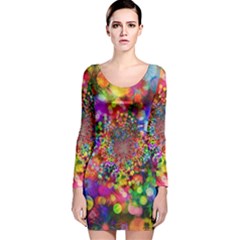 Background Color Pattern Structure Long Sleeve Velvet Bodycon Dress by Nexatart