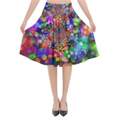 Background Color Pattern Structure Flared Midi Skirt by Nexatart