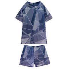 Abstract Background Abstract Minimal Kids  Swim Tee And Shorts Set