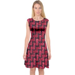 Fabric Pattern Desktop Textile Capsleeve Midi Dress by Nexatart