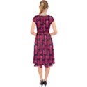 Fabric Pattern Desktop Textile Cap Sleeve Front Wrap Midi Dress View2