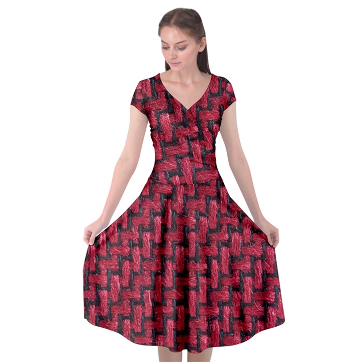 Fabric Pattern Desktop Textile Cap Sleeve Wrap Front Dress