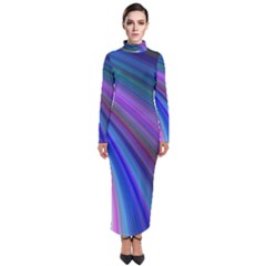 Background Abstract Curves Turtleneck Maxi Dress