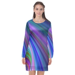 Background Abstract Curves Long Sleeve Chiffon Shift Dress  by Nexatart