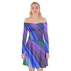 Background Abstract Curves Off Shoulder Skater Dress by Nexatart