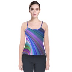 Background Abstract Curves Velvet Spaghetti Strap Top by Nexatart