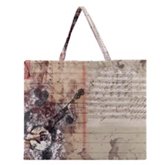 Art Collage Design Colorful Color Zipper Large Tote Bag