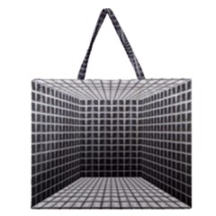 Space Glass Blocks Background Zipper Large Tote Bag by Nexatart