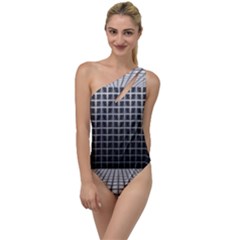 Space Glass Blocks Background To One Side Swimsuit