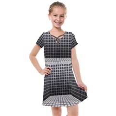 Space Glass Blocks Background Kids  Cross Web Dress