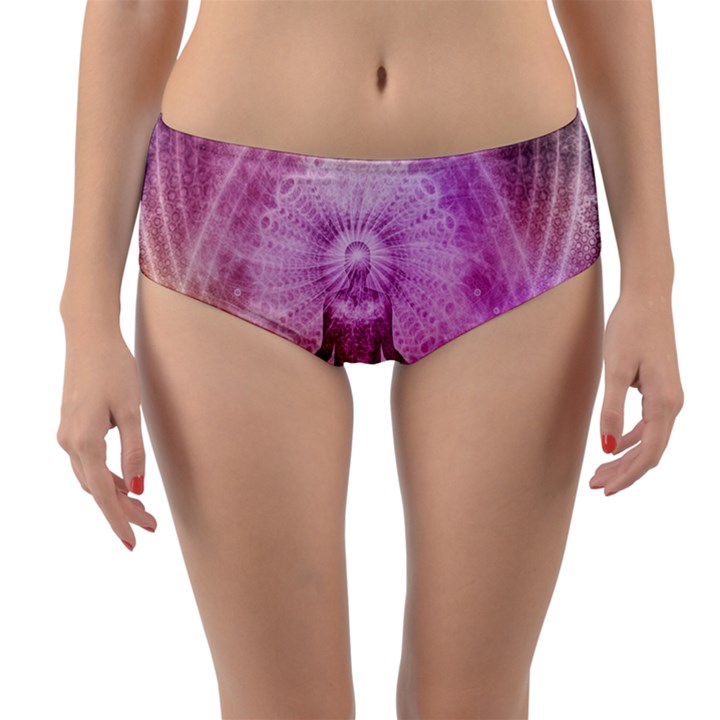 Meditation Spiritual Yoga Reversible Mid-Waist Bikini Bottoms