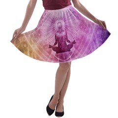 Meditation Spiritual Yoga A-line Skater Skirt by Nexatart