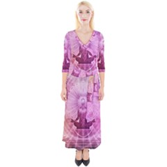 Meditation Spiritual Yoga Quarter Sleeve Wrap Maxi Dress