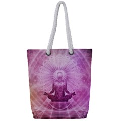 Meditation Spiritual Yoga Full Print Rope Handle Tote (small) by Nexatart