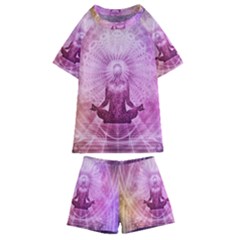 Meditation Spiritual Yoga Kids  Swim Tee And Shorts Set