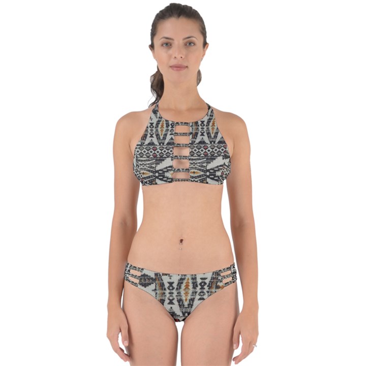 Fabric Textile Abstract Pattern Perfectly Cut Out Bikini Set