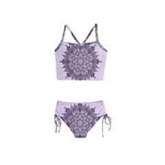 Mandala Pattern Fractal Girls  Tankini Swimsuit