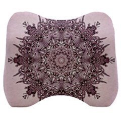 Mandala Pattern Fractal Velour Head Support Cushion by Nexatart