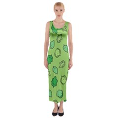 Funny Greens And Salad Fitted Maxi Dress by kostolom3000shop