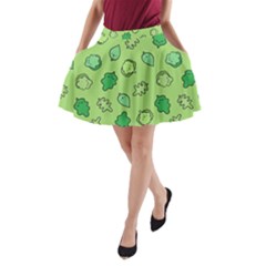 Funny Greens And Salad A-line Pocket Skirt by kostolom3000shop