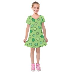 Funny Greens And Salad Kids  Short Sleeve Velvet Dress by kostolom3000shop