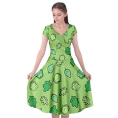 Funny Greens And Salad Cap Sleeve Wrap Front Dress by kostolom3000shop