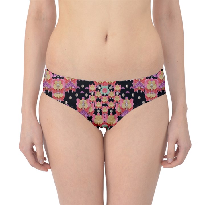 Fantasy Flower Ribbon And Happy Florals Festive Hipster Bikini Bottoms