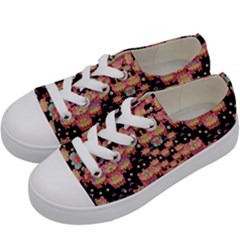 Fantasy Flower Ribbon And Happy Florals Festive Kids  Low Top Canvas Sneakers by pepitasart