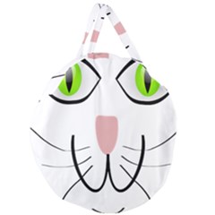 Cat Green Eyes Happy Animal Pet Giant Round Zipper Tote by Sapixe