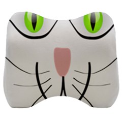 Cat Green Eyes Happy Animal Pet Velour Head Support Cushion