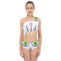 Cat Green Eyes Happy Animal Pet Spliced Up Two Piece Swimsuit by Sapixe