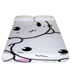 Kitty Cuddling Cat Kitten Feline Fitted Sheet (king Size) by Sapixe