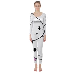 Kitty Cuddling Cat Kitten Feline Long Sleeve Catsuit by Sapixe