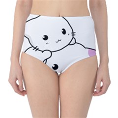 Kitty Cuddling Cat Kitten Feline Classic High-waist Bikini Bottoms by Sapixe