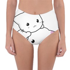 Kitty Cuddling Cat Kitten Feline Reversible High-waist Bikini Bottoms by Sapixe