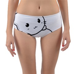 Kitty Cuddling Cat Kitten Feline Reversible Mid-waist Bikini Bottoms by Sapixe