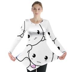 Kitty Cuddling Cat Kitten Feline Long Sleeve Tunic  by Sapixe