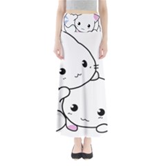 Kitty Cuddling Cat Kitten Feline Full Length Maxi Skirt by Sapixe