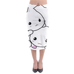 Kitty Cuddling Cat Kitten Feline Midi Pencil Skirt by Sapixe