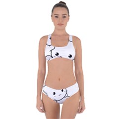 Kitty Cuddling Cat Kitten Feline Criss Cross Bikini Set by Sapixe