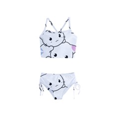 Kitty Cuddling Cat Kitten Feline Girls  Tankini Swimsuit by Sapixe