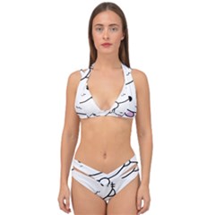 Kitty Cuddling Cat Kitten Feline Double Strap Halter Bikini Set by Sapixe