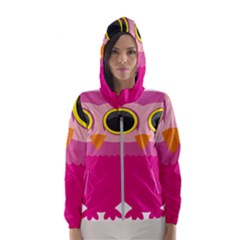 Sowa Owls Bird Wild Birds Pen Hooded Windbreaker (women) by Sapixe