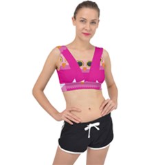 Sowa Owls Bird Wild Birds Pen V-back Sports Bra by Sapixe