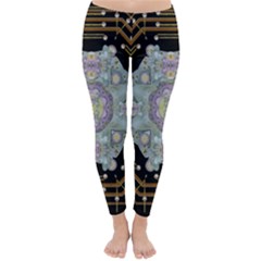 Butterflies And Flowers A In Romantic Universe Classic Winter Leggings by pepitasart